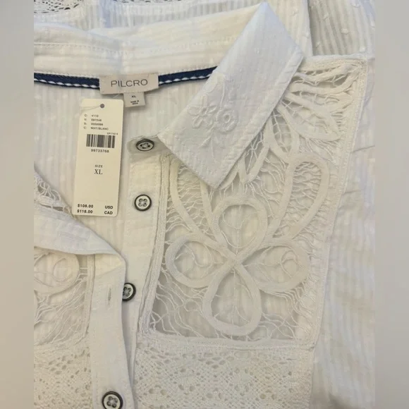 NWT Size XL - Anthropologie 100% Cotton Lace Swing Blouse (NWT USD 108) - Picture 16 of 16